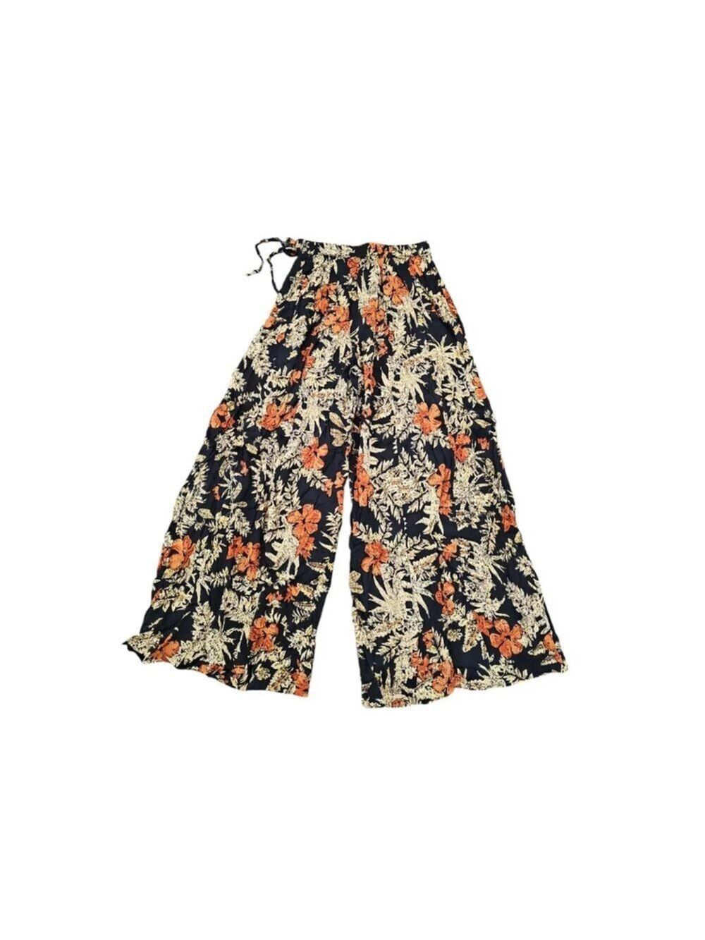 Raga Island Fever Floral Wide Leg Boho Pants Sz S - Picture 9 of 10